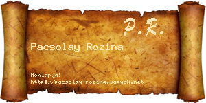 Pacsolay Rozina névjegykártya